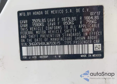 2018 Honda Fit Ex-L from USA, damaged, VIN 3HGGK5H9XJM703615